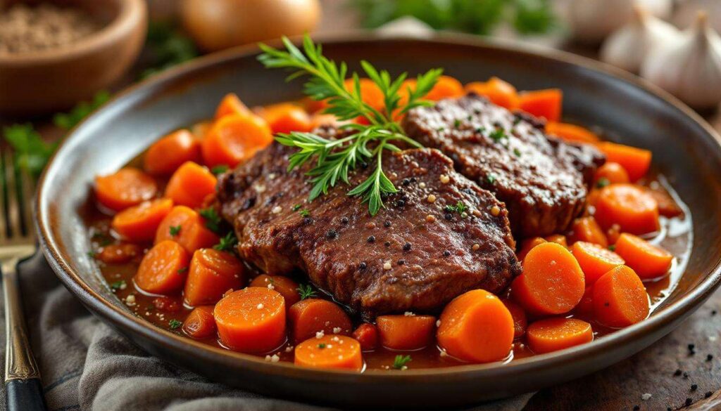 Paleron de bœuf braisé aux carottes