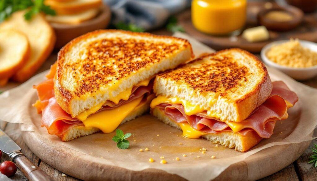 « Jambon, raclette et moutarde dans du pain de mie » : le croque minute doré à la poêle en 15 minutes