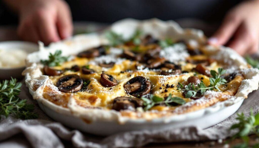 « Mon clafoutis salé fétiche pour le dîner » : la recette aux champignons, herbes fraîches et texture ultra moelleuse
